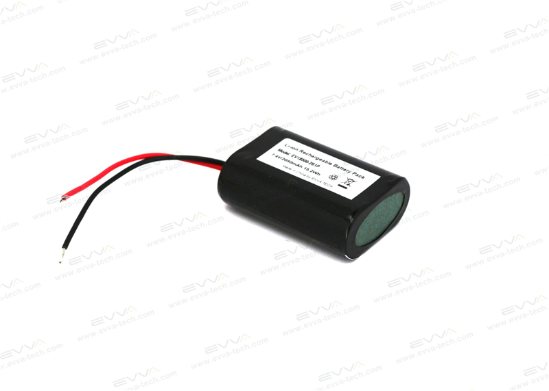 2S2P Lithium ion 18500 Rechargeable Battery Wires Out 7.4V 2000mAh