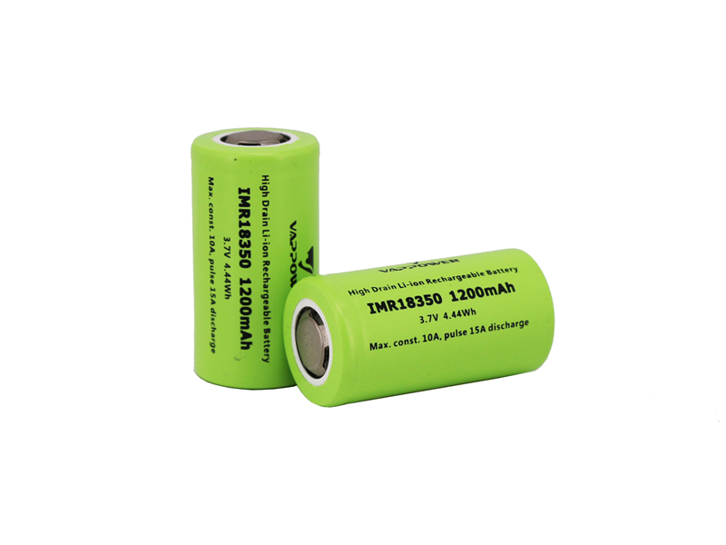 10A Discharge IMR18350 1200mAh Li-ion Rechargeable Battery