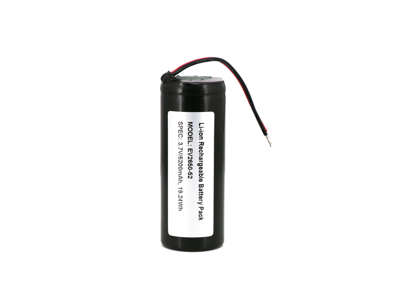 1S1P 26650 Li-ion Battery Wires Out 3.7V 52