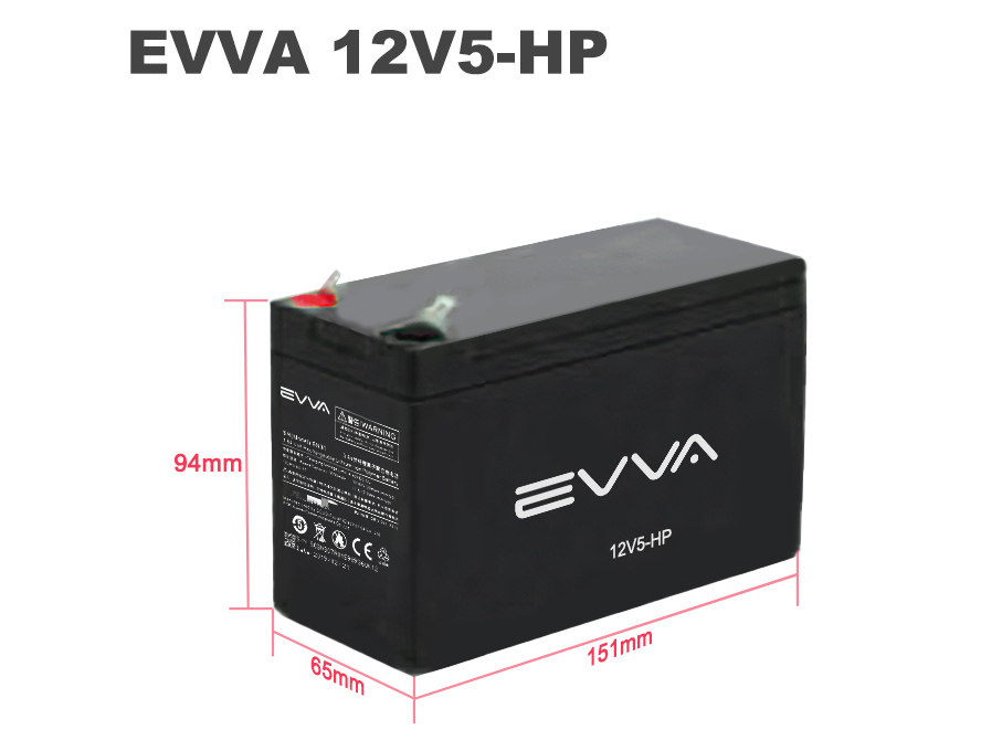 EVVA 12V 5Ah LiFePo4 4S2P Battery for UPS P