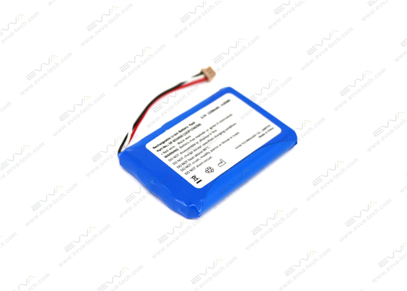 Li-ion 653450 3.7V 1230mAh Rechargeable Prismatic Battery Pack with PCM